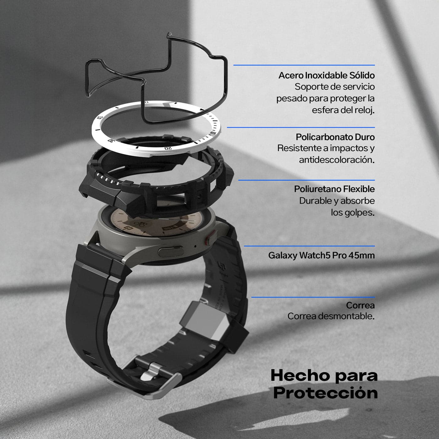 Case Ringke Fusion X Guard + Wire Galaxy Watch 5 Pro (45mm) Case + correa