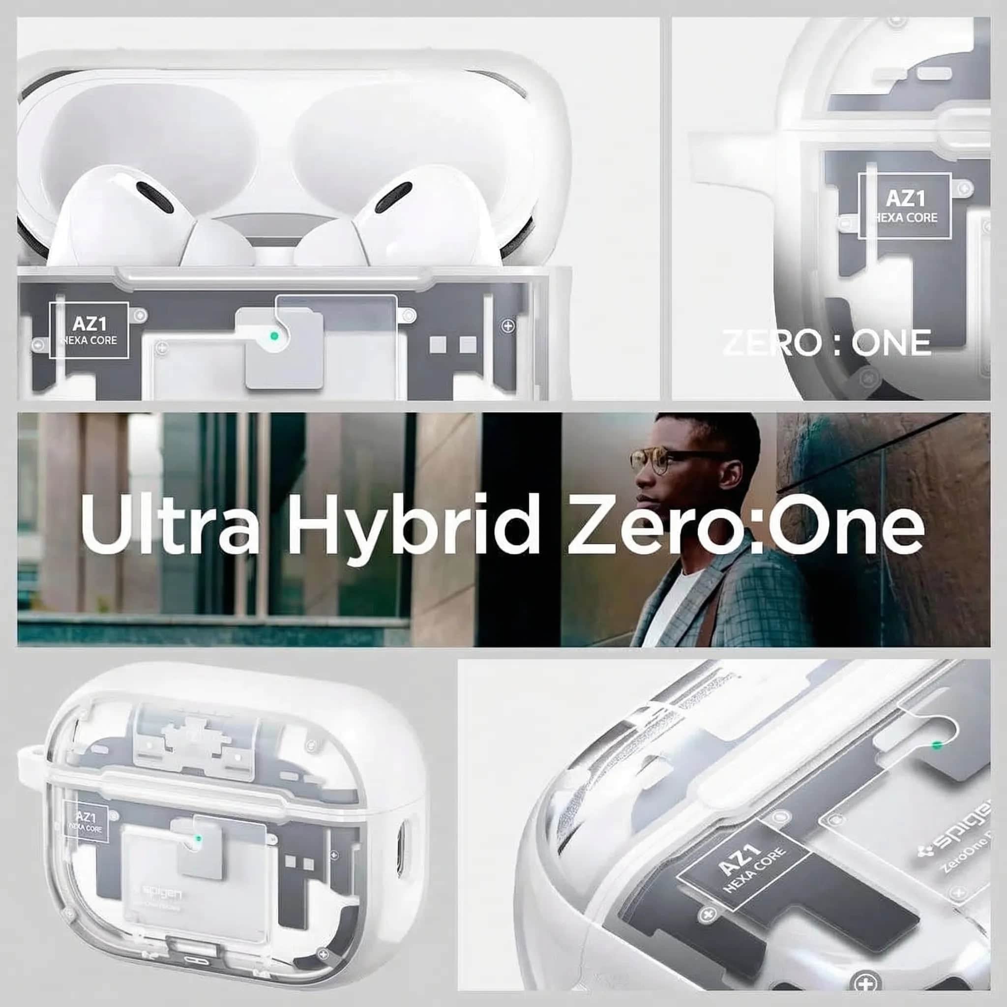 Case Spigen Ultra Hybrid AirPods Pro 2 (MagSafe) -  Zero One White