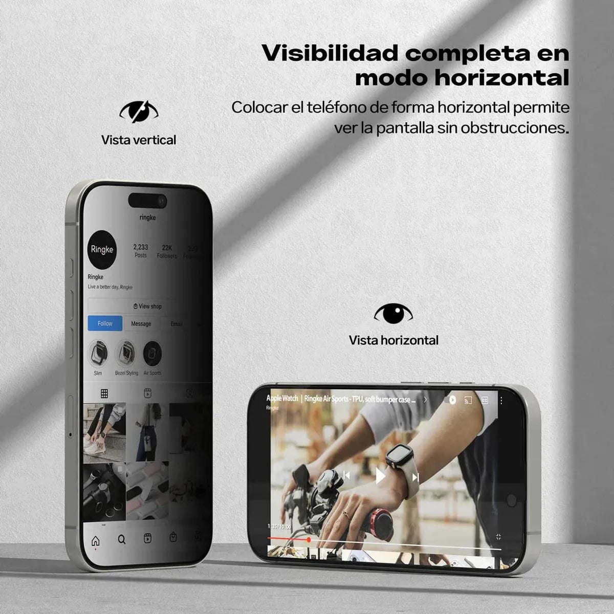 Protector de Pantalla Vidrio Ringke Easy Slide Anti-espía iPhone 17e / iPhone 16e / iPhone 14 / iPhone 13 / iPhone 13 Pro (Instalador) 2 UND