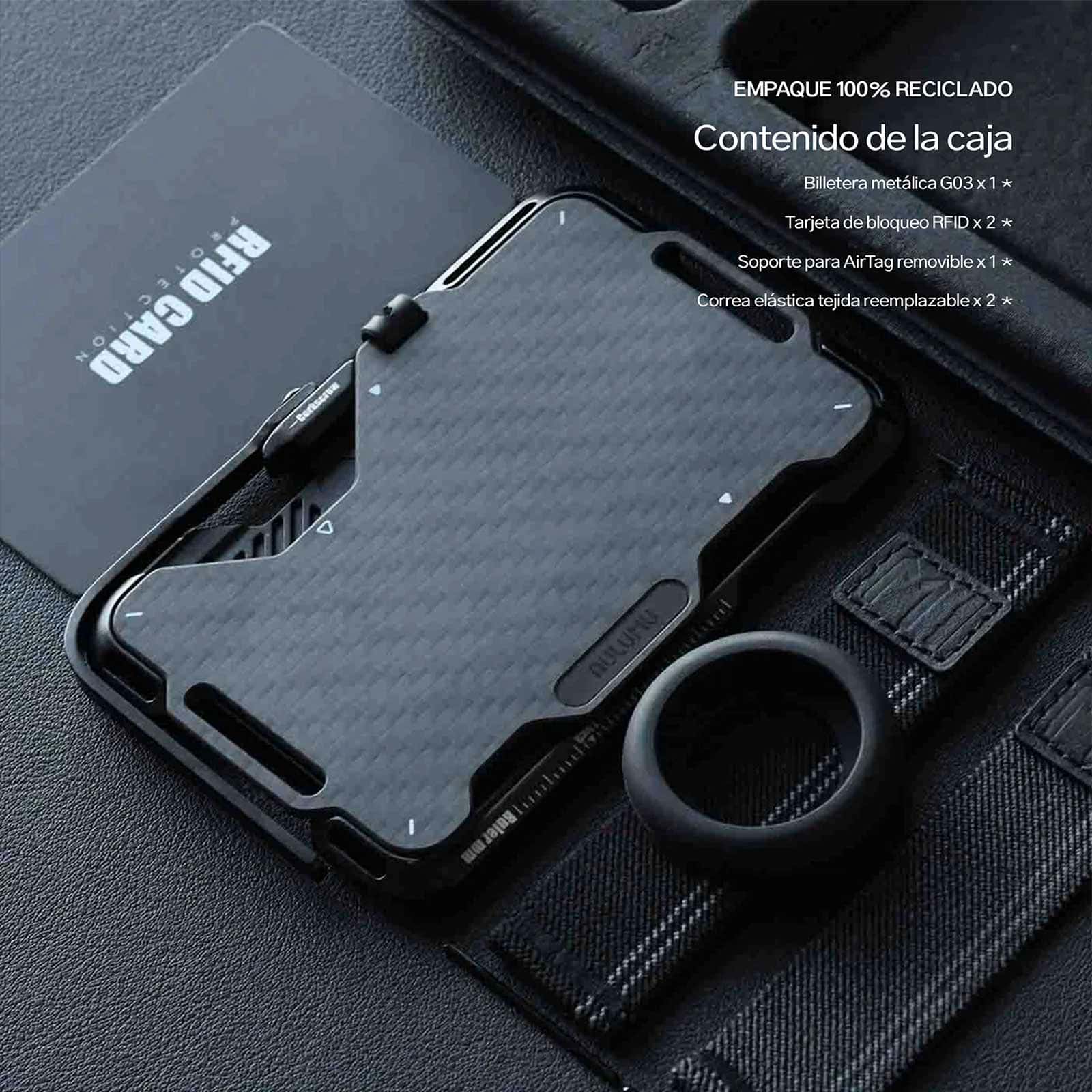 Smart Wallet Aulumu Stand Metal Carbon Fiber (MagSafe) RFID