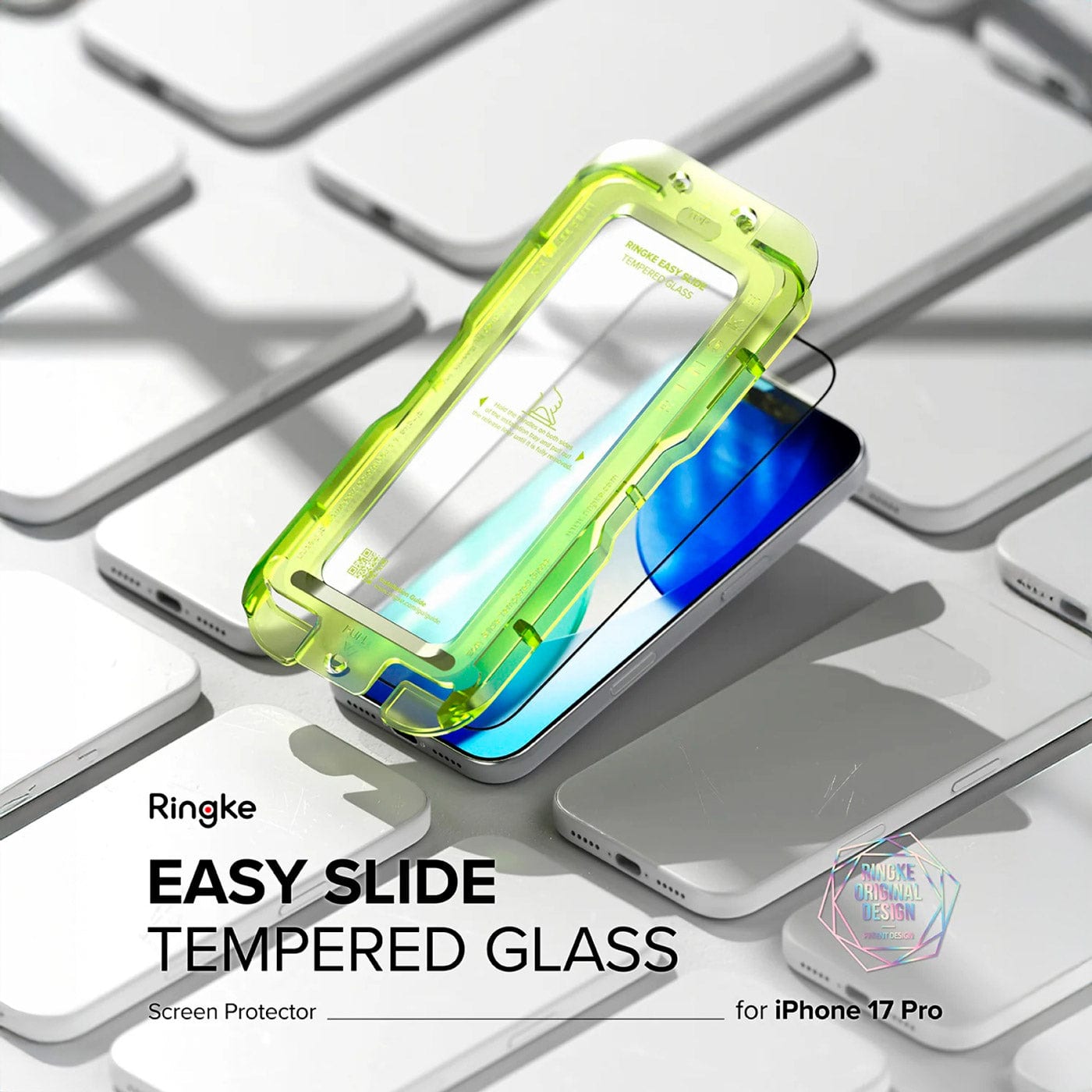 Protector de Pantalla Vidrio Ringke Easy Slide iPhone 17 Pro (Instalador) 2 UND