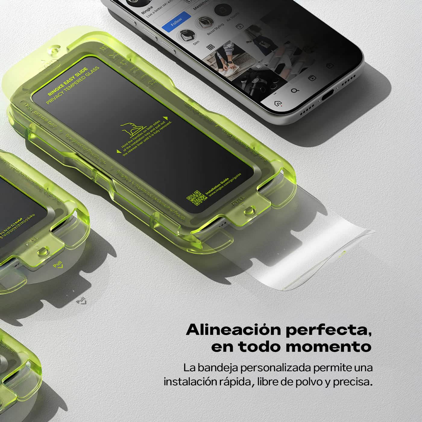 Protector de Pantalla Vidrio Ringke Easy Slide iPhone 17 Pro (Instalador) 2 UND
