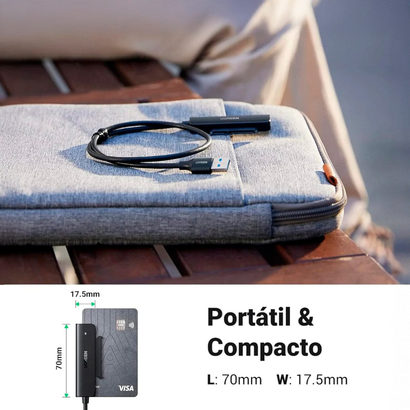 Adaptador UGREEN USB-A a SSD/HDD 2.5”
