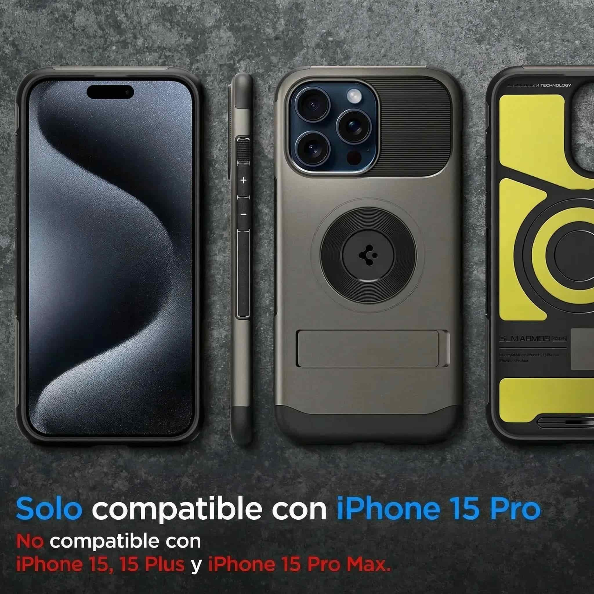Case Spigen Slim Armor iPhone 15 Pro (MagSafe) - Gunmental