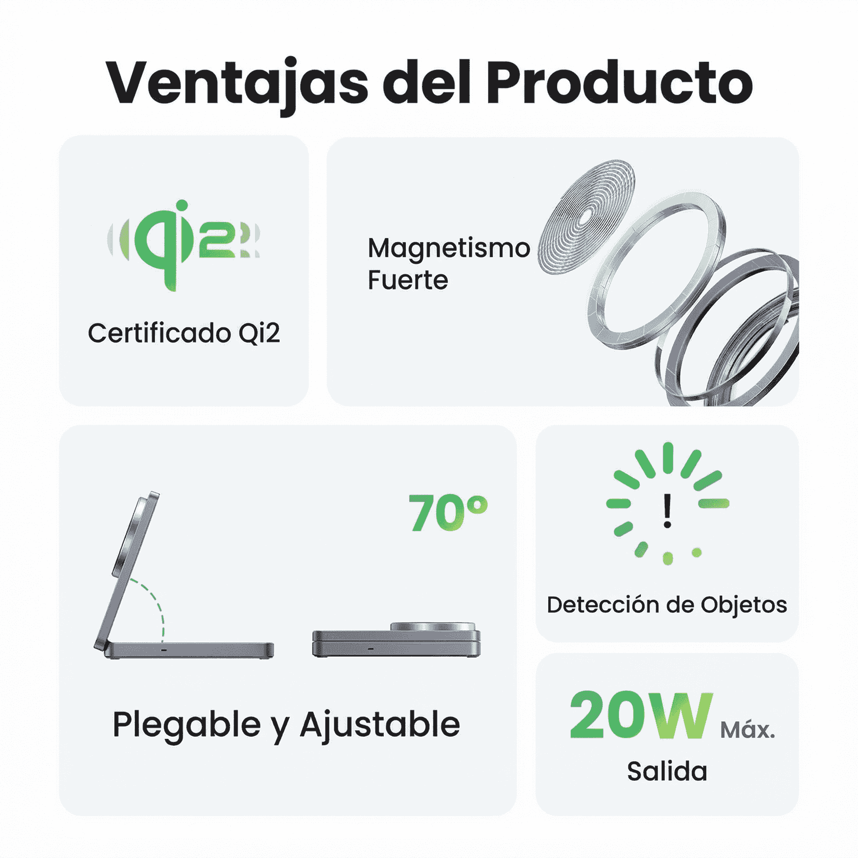 Cargador Inalámbrico UGREEN MagSafe 2-en-1 15W (45023)