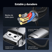 Cable UGREEN DisplayPort a HDMI 4K 60Hz – 3 m, trenzado (DP119 / 25491)