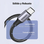 Cable UGREEN USB-A a USB-C trenzado 1M 18W - 60126