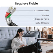 Cable UGREEN USB-C a USB-C de carga rápida (US261 / 50150) 1M 60W