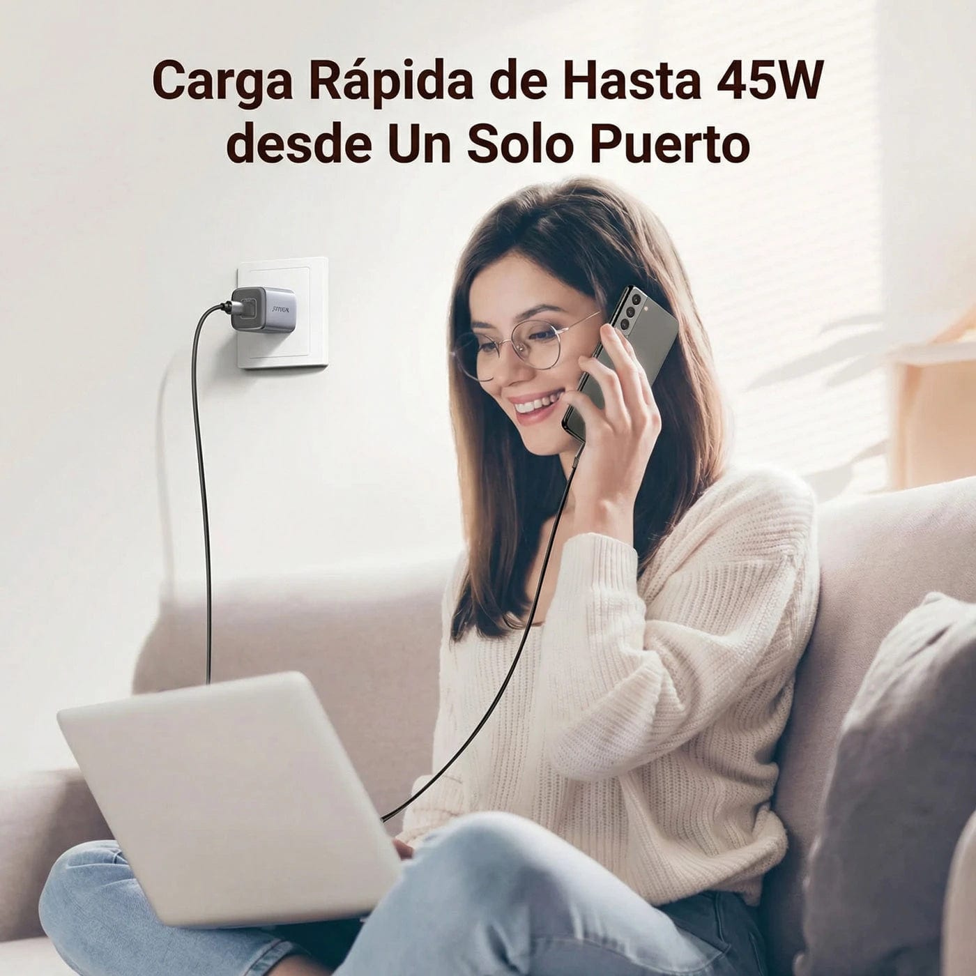 Cargador de Pared UGREEN Nexode 45W - 2 Puertos USB-C