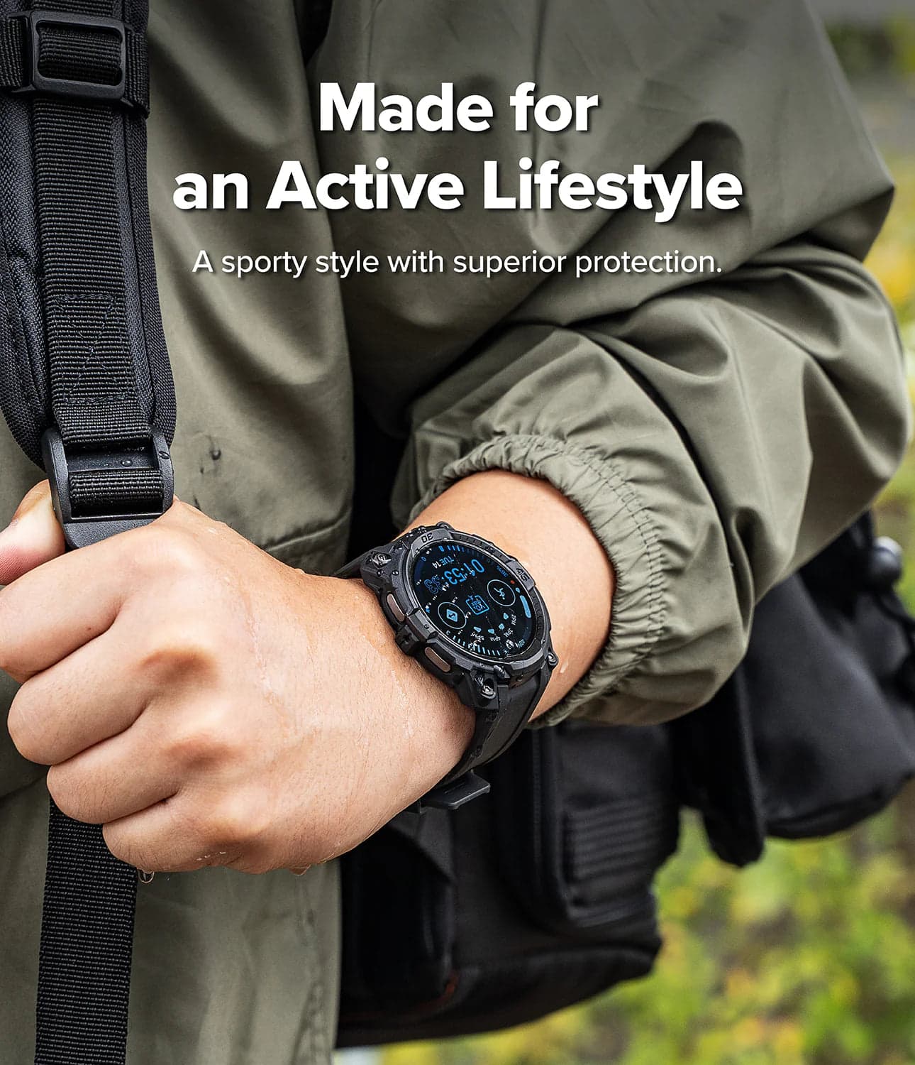 Ringke Rugged Gear Galaxy Watch 8 (44mm) Case + correa - All Black