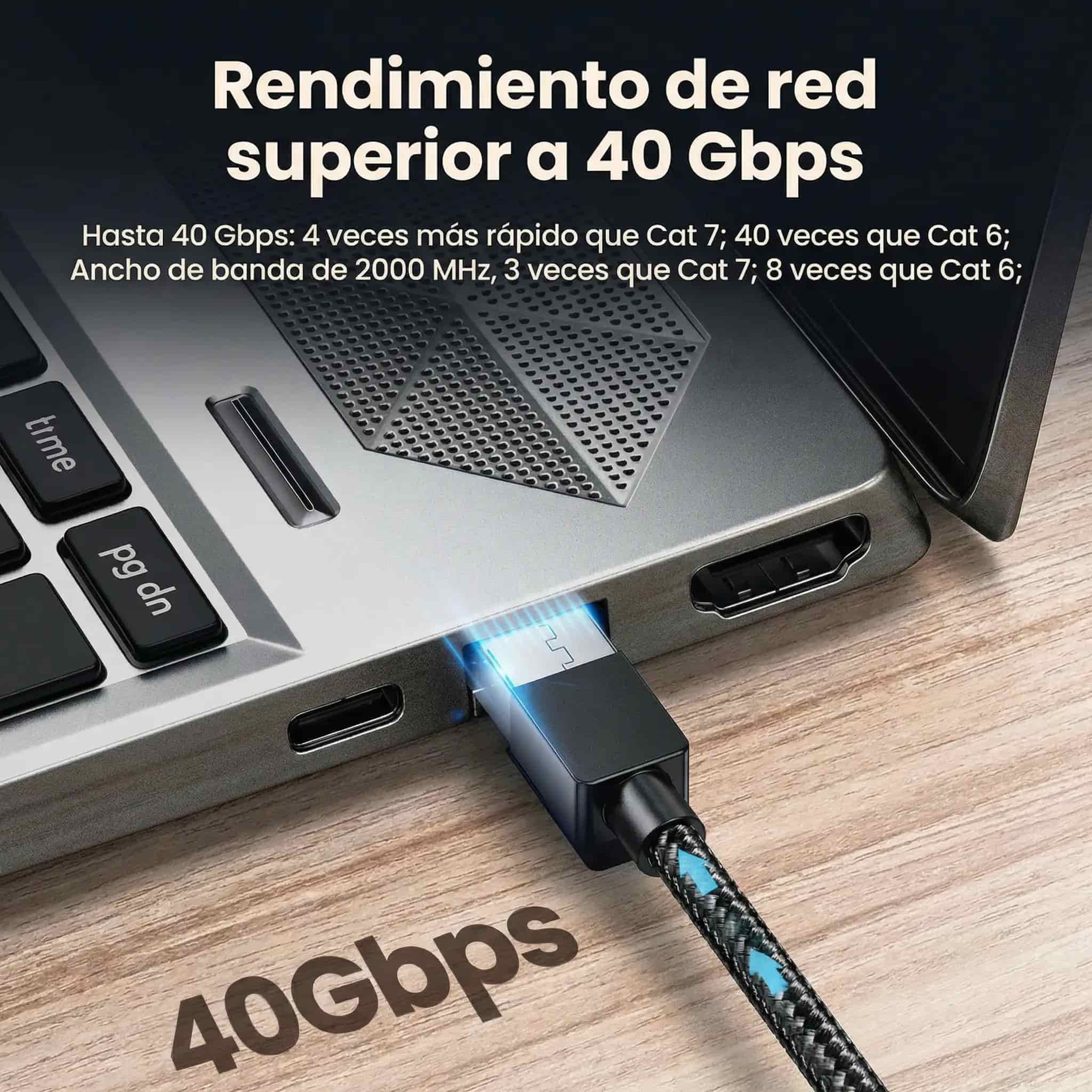 Cable de Red UGREEN UTP Cat8 RJ45 40 Gbps 200 Mhz (15 metros) - 30799