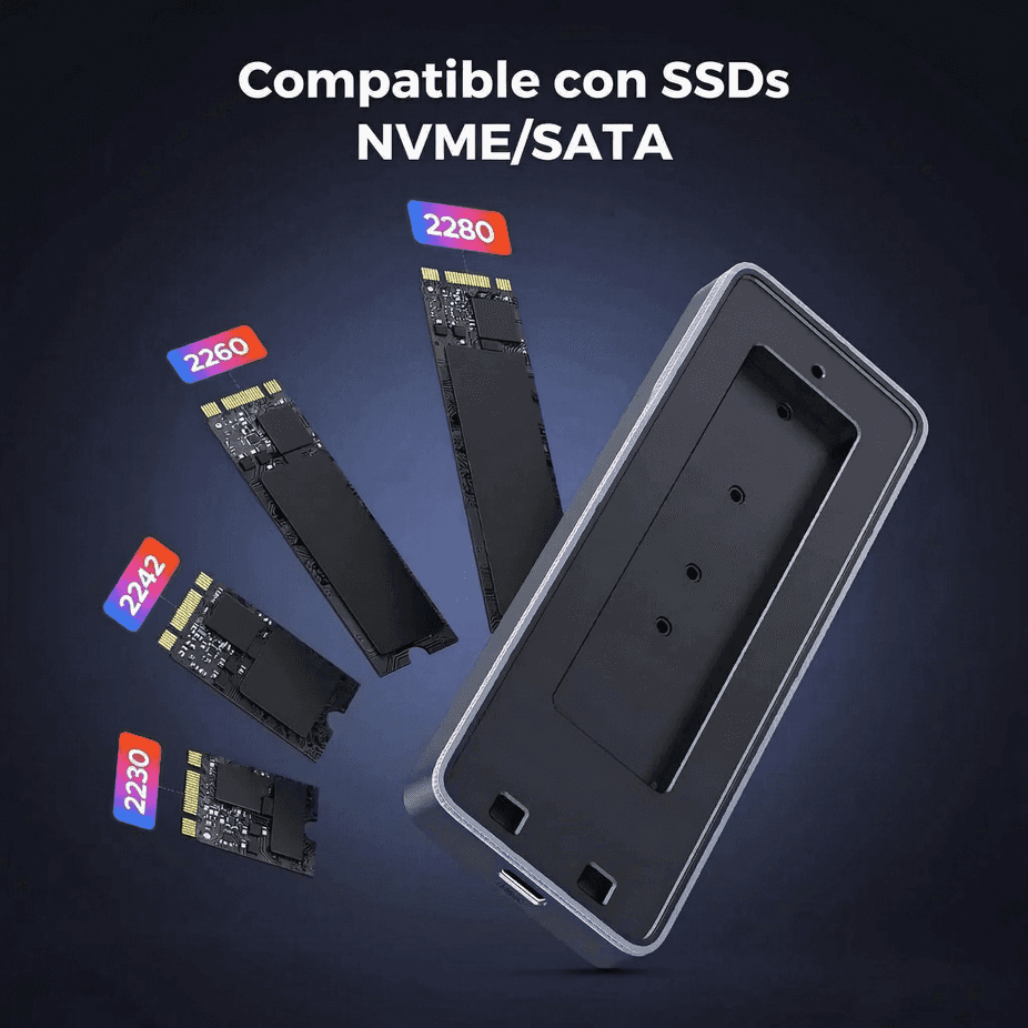 UGREEN Rack para SSD M.2 hasta 20 Gbps (NVMe / SATA) - 25665