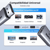 Adaptador Convertidor Ugreen Displayport A Hdmi 4k30hz - 55935 (Pack X2)