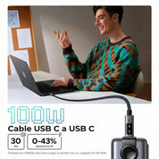 Cable Ugreen UNO USB-C a USB-C 100W 1m - Space Gray