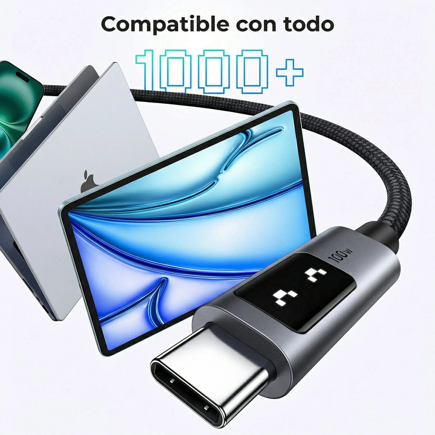Cable Ugreen UNO USB-C a USB-C 100W 1m - Space Gray