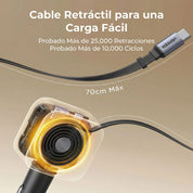 Cargador para auto Ugreen NEXODE 145W con cable retráctil integrado - 55910B