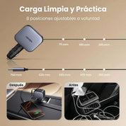Cargador para auto Ugreen NEXODE 145W con cable retráctil integrado - 55910B