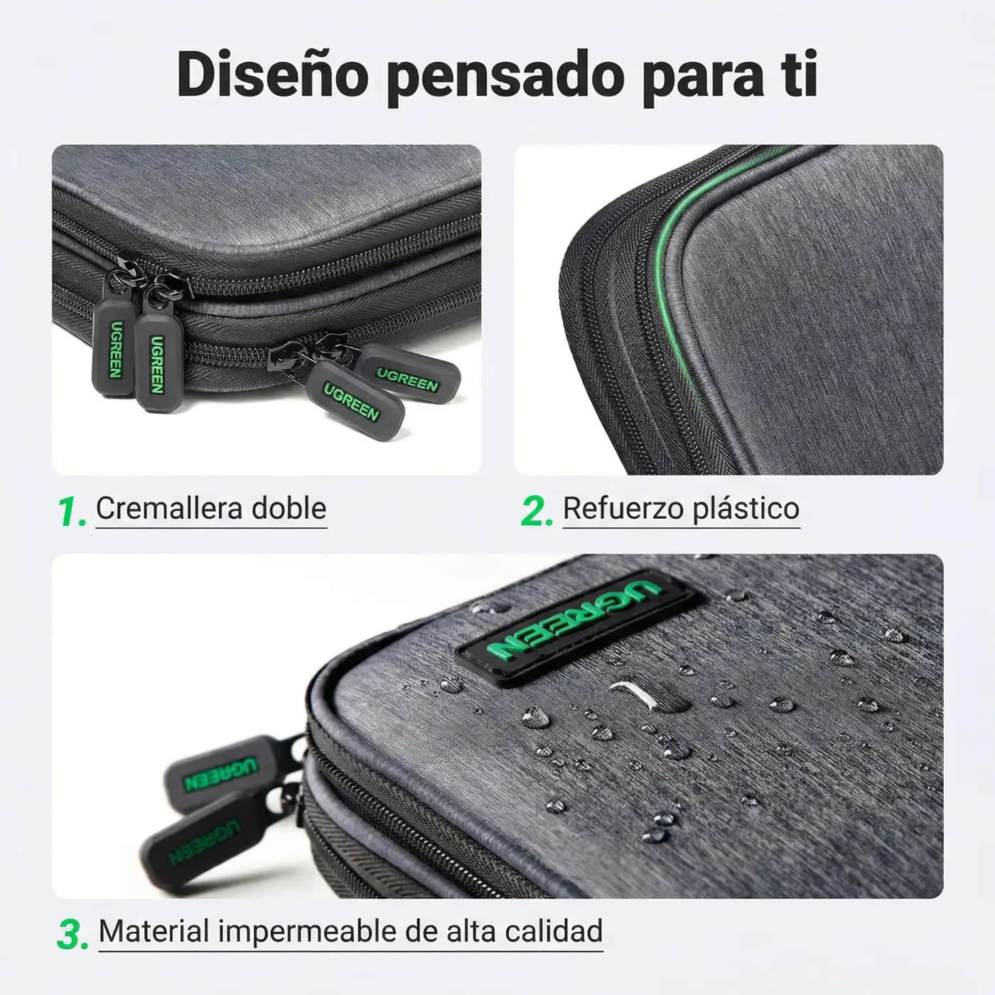 Organizador electrónico UGREEN doble capa (viaje) - 50147
