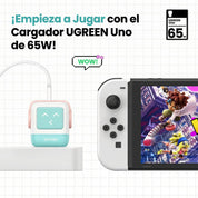 Cargador UGREEN Uno Robot GaN 65W USB-C - Pink Blue