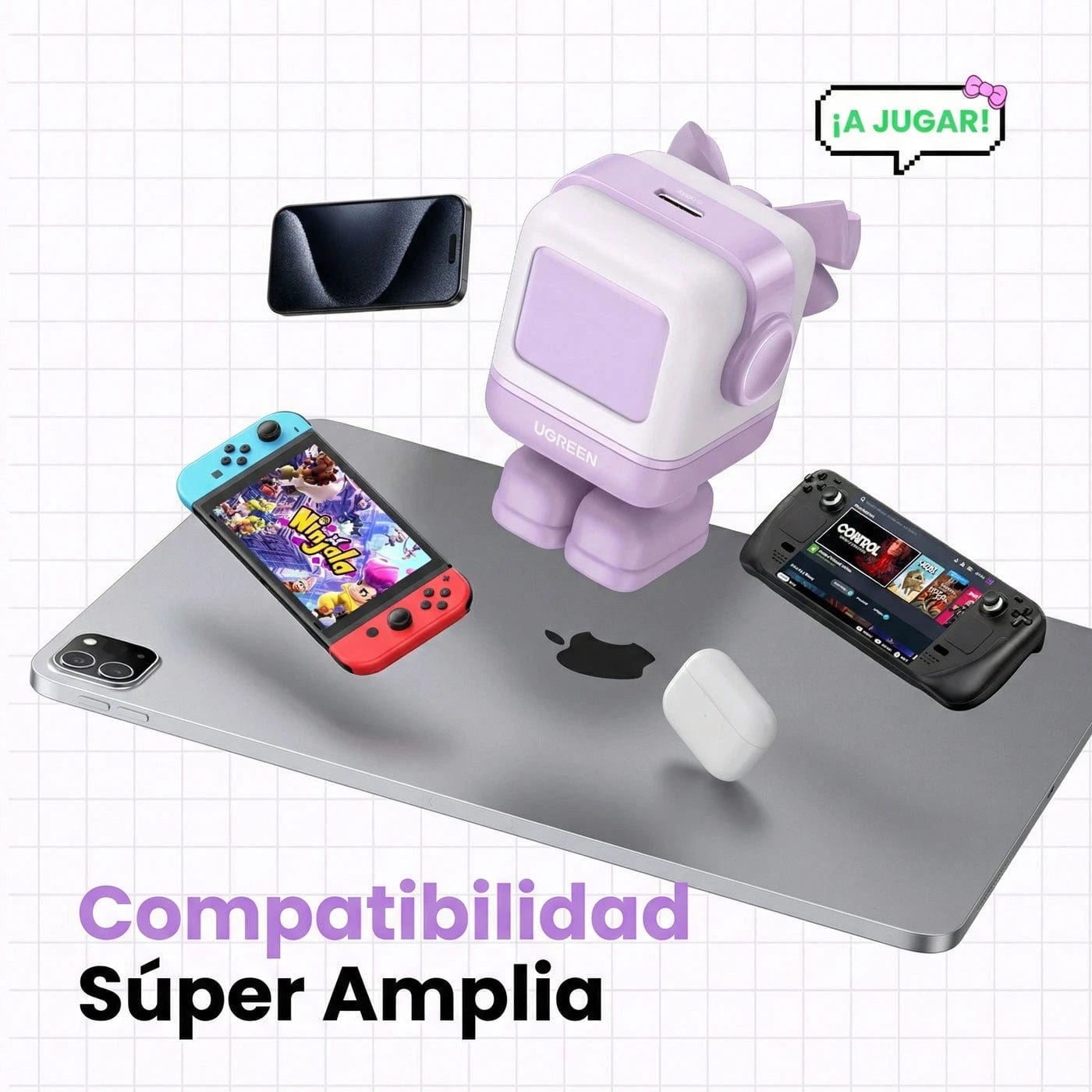 Cargador UGREEN Uno Robot GaN 30W USB-C - Purple