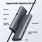 ADAPTADOR USB-C UGREEN 10 EN 1 - 15601