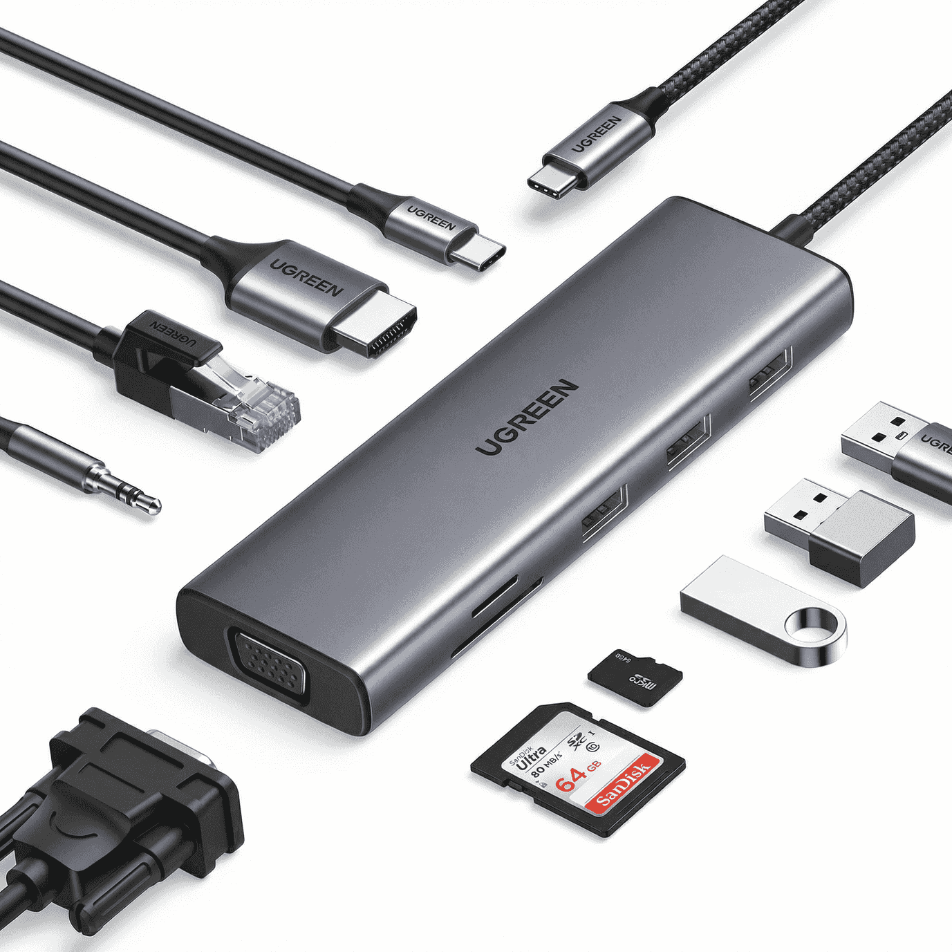 ADAPTADOR USB-C UGREEN 10 EN 1 - 15601