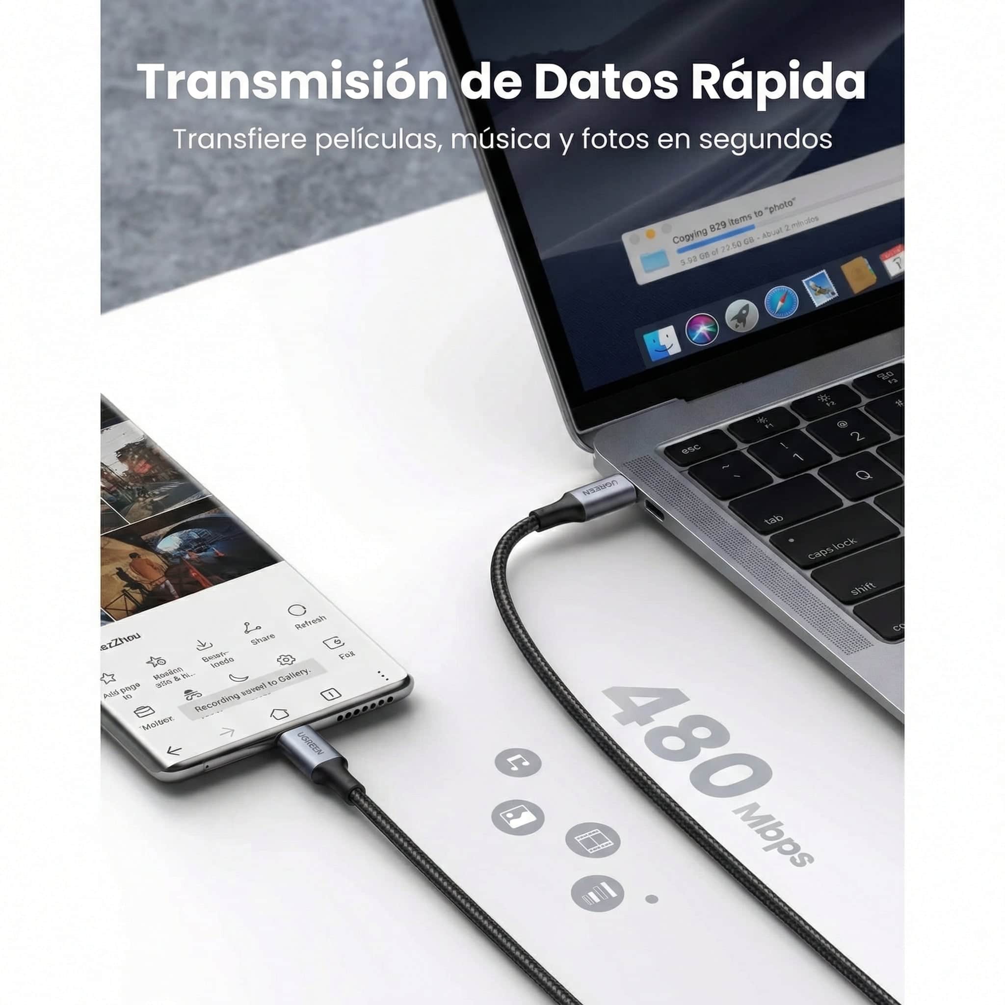 Cable de carga rápida 100W PD UGREEN - 70429