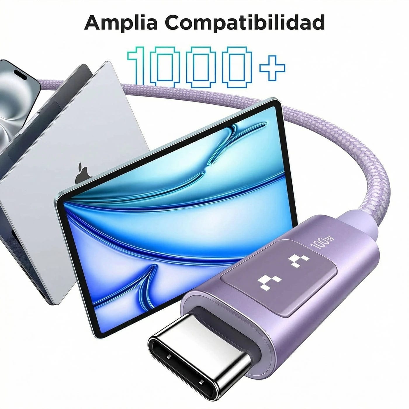 Cable Ugreen UNO USB-C a USB-C 100W 1m - Purple