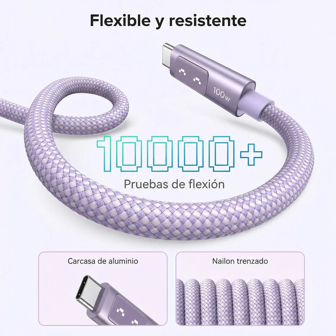Cable Ugreen UNO USB-C a USB-C 100W 2m - Purple