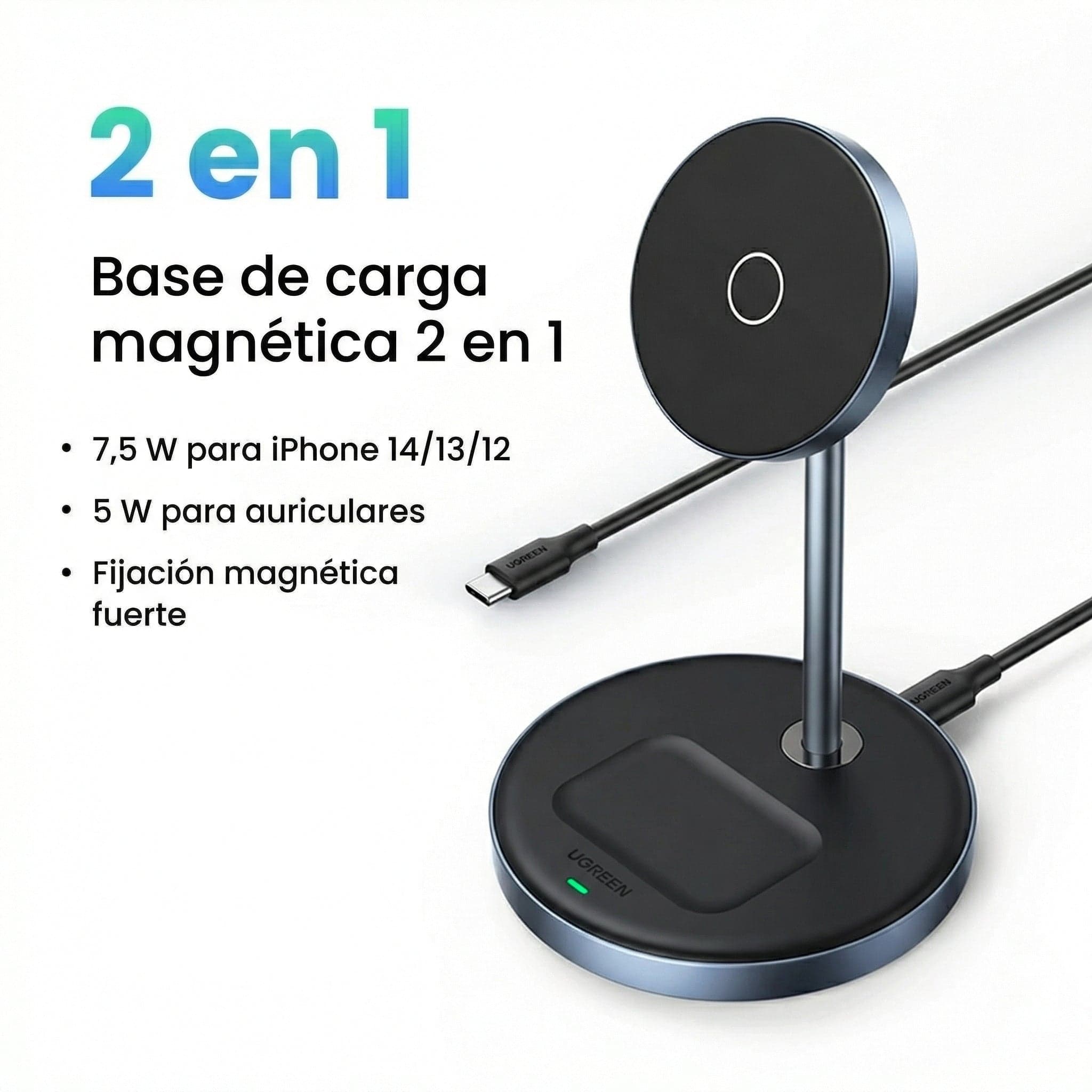 Cargador inalámbrico 2 en 1 UGREEN (90668)