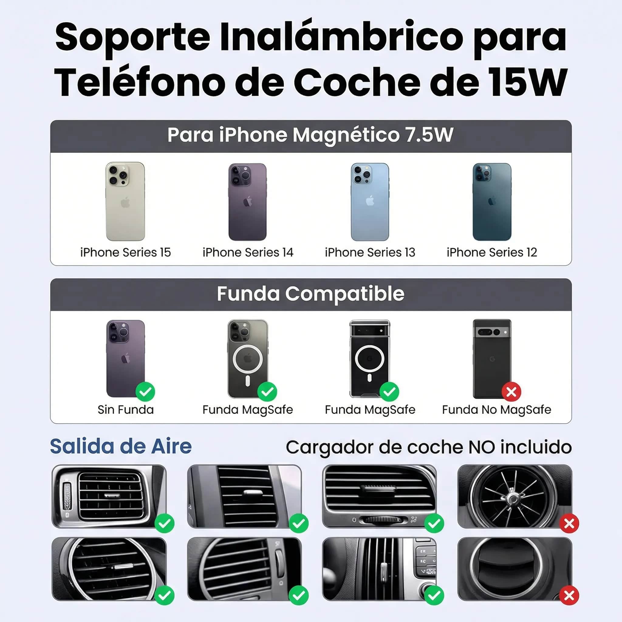 Cargador inalámbrico para auto 7.5W UGREEN W525 (35029)