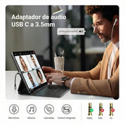 Adaptador UGREEN USB-C a 3.5 mm (audio + mic) - 80154