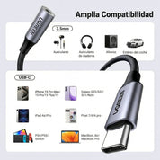 Adaptador UGREEN USB-C a 3.5 mm (audio + mic) - 80154
