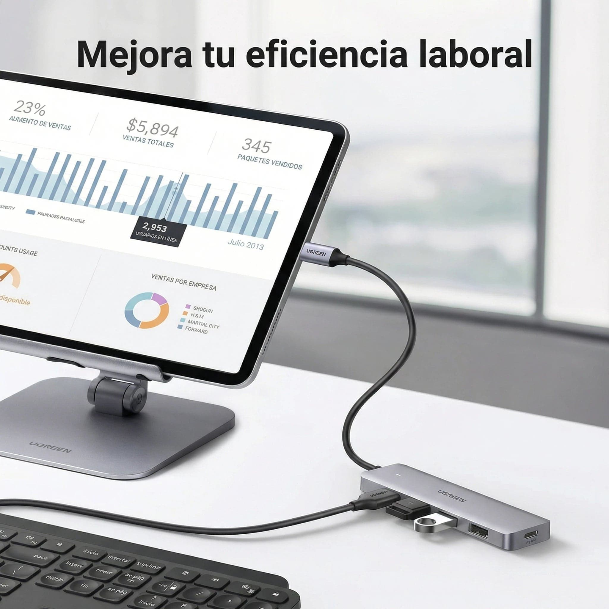 Hub Ugreen USB-C Ultra Slim 4 en 1