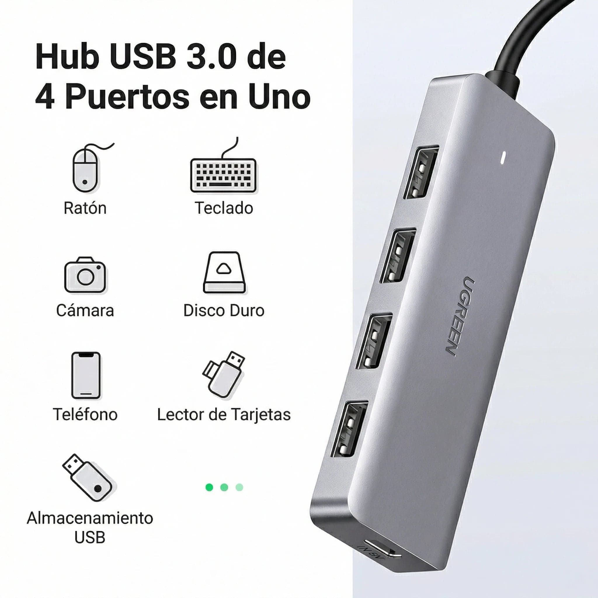 Hub Ugreen USB-C Ultra Slim 4 en 1
