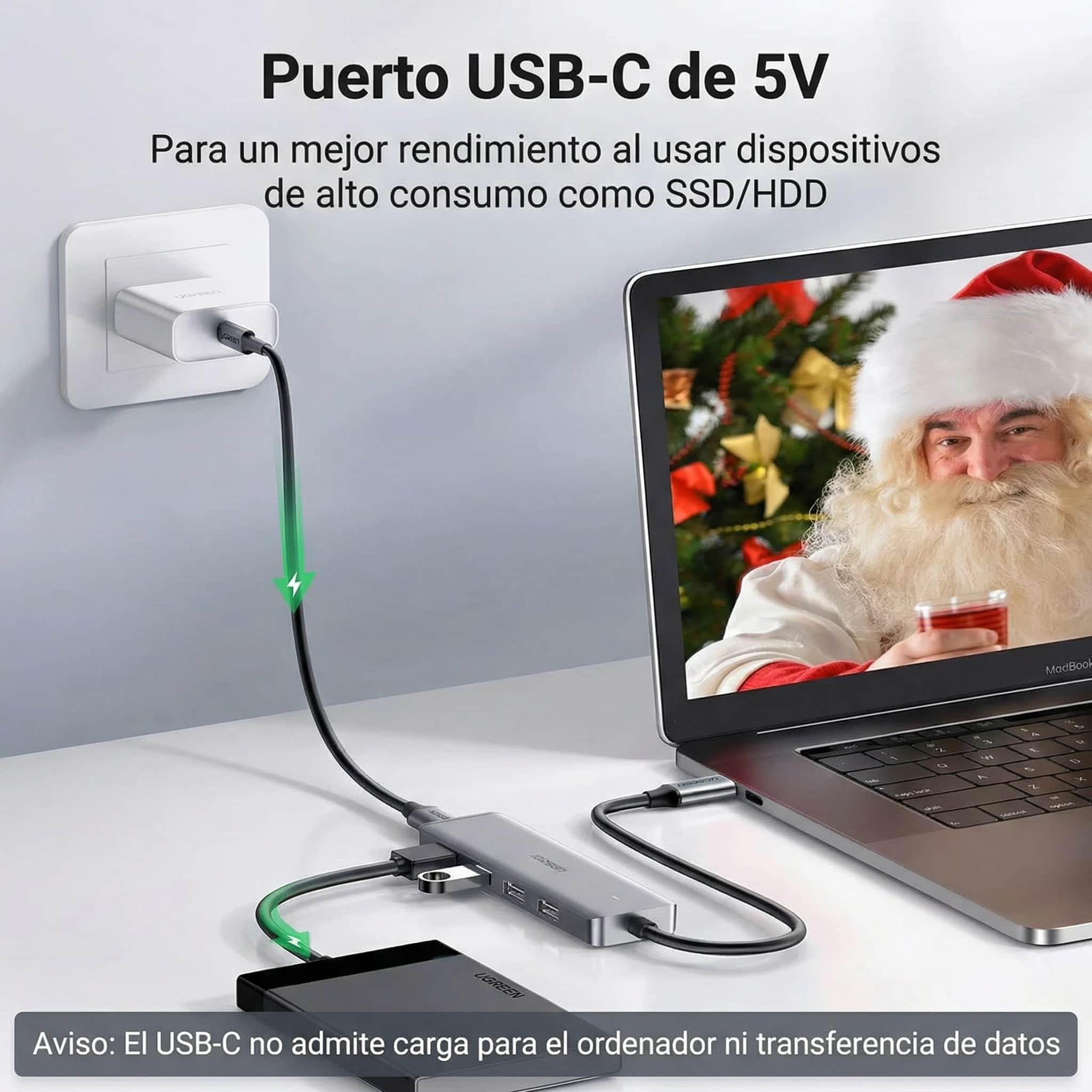 Hub Ugreen USB-C Ultra Slim 4 en 1