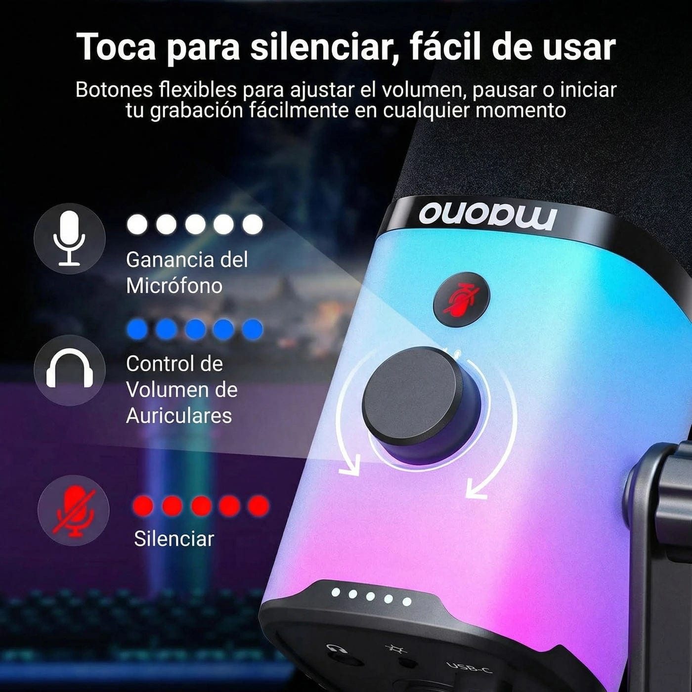 Maono Microphone PD100X RGB