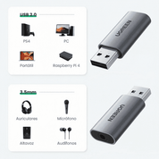 UGREEN 80864 USB TO 3.5MM STEREO SOUND ADAPTER