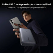 Power Bank 67W 20,000mAh con cable retráctil UGREEN (55996B)