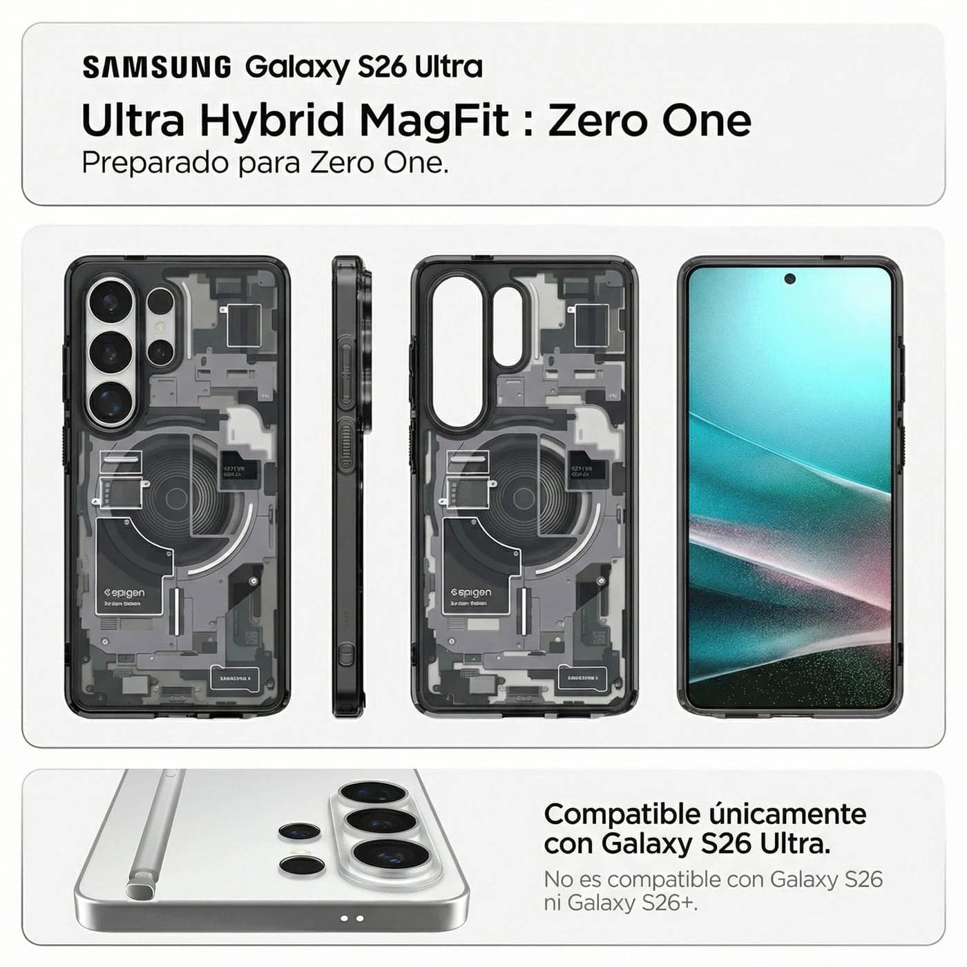Case Spigen Ultra Hybrid Zero One Mag Fit Galaxy S26 Ultra (MagSafe) Qi2 - Black