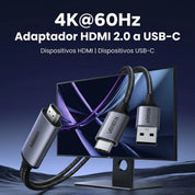 UGREEN HDMI to USB-C 4K 60Hz 2 Meter Cable With USB Power Cable
