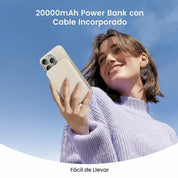 UGREEN 20000mAh 22.5W Power Bank Portable Battery with Built-in USB C Cable