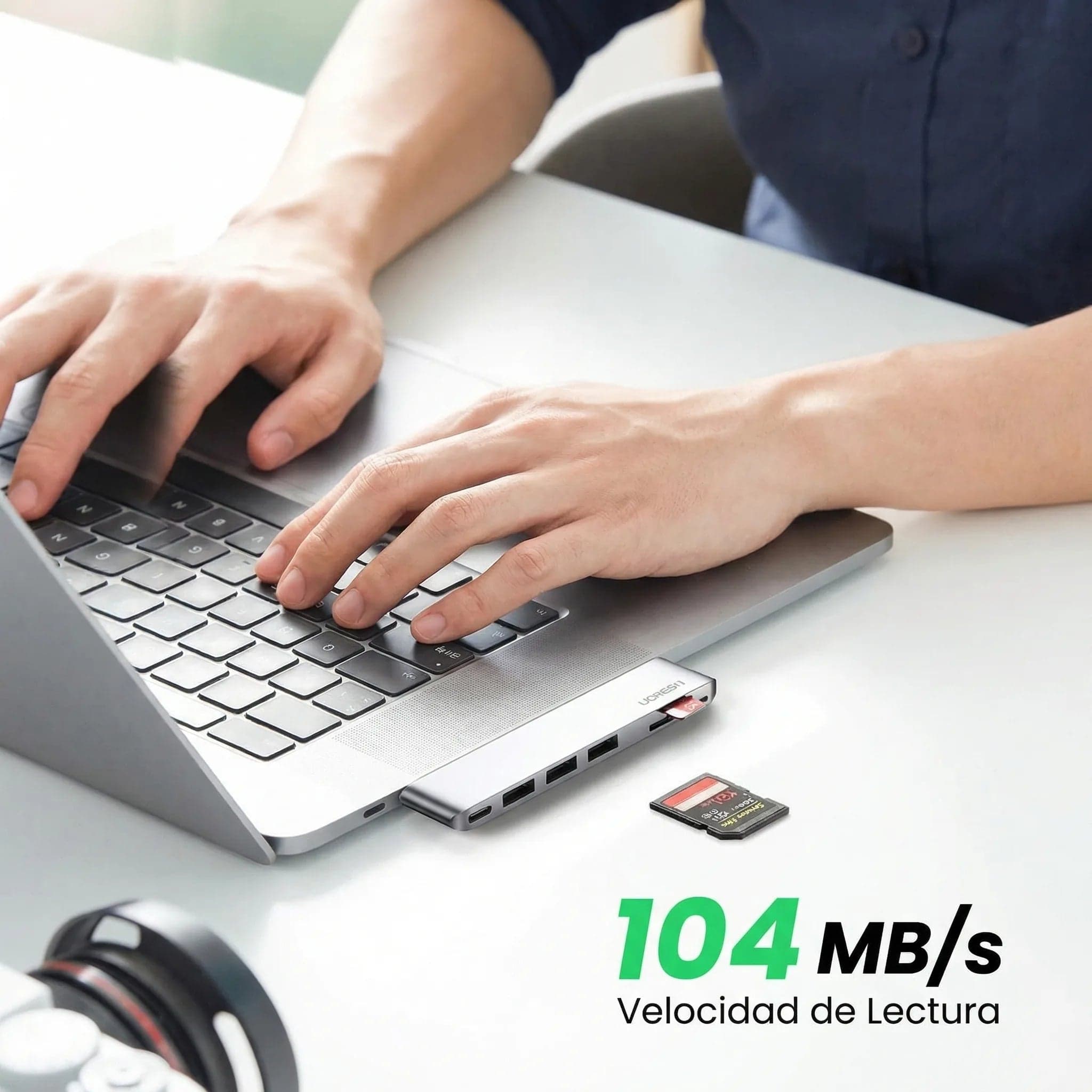 UGREEN CM251 60560 Adaptador HUB 6 en 2 USB-C a 3USB 3.0 SD TF