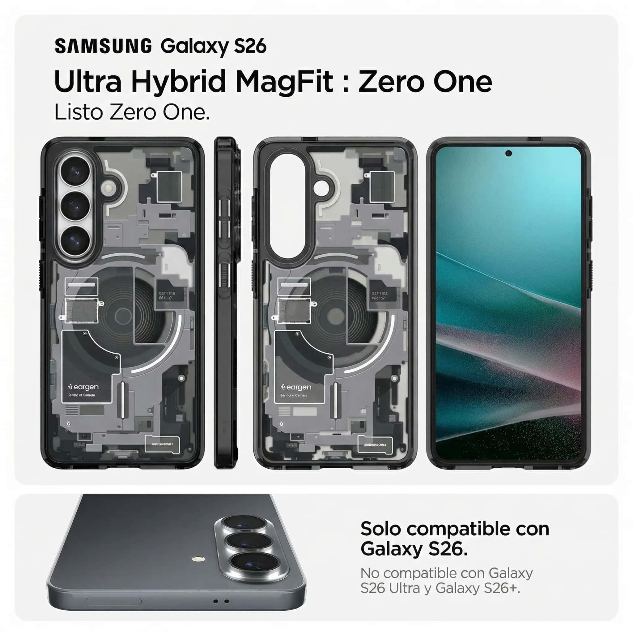Case Spigen Ultra Hybrid Zero One Mag Fit Galaxy S26 (MagSafe) Qi2 - Black