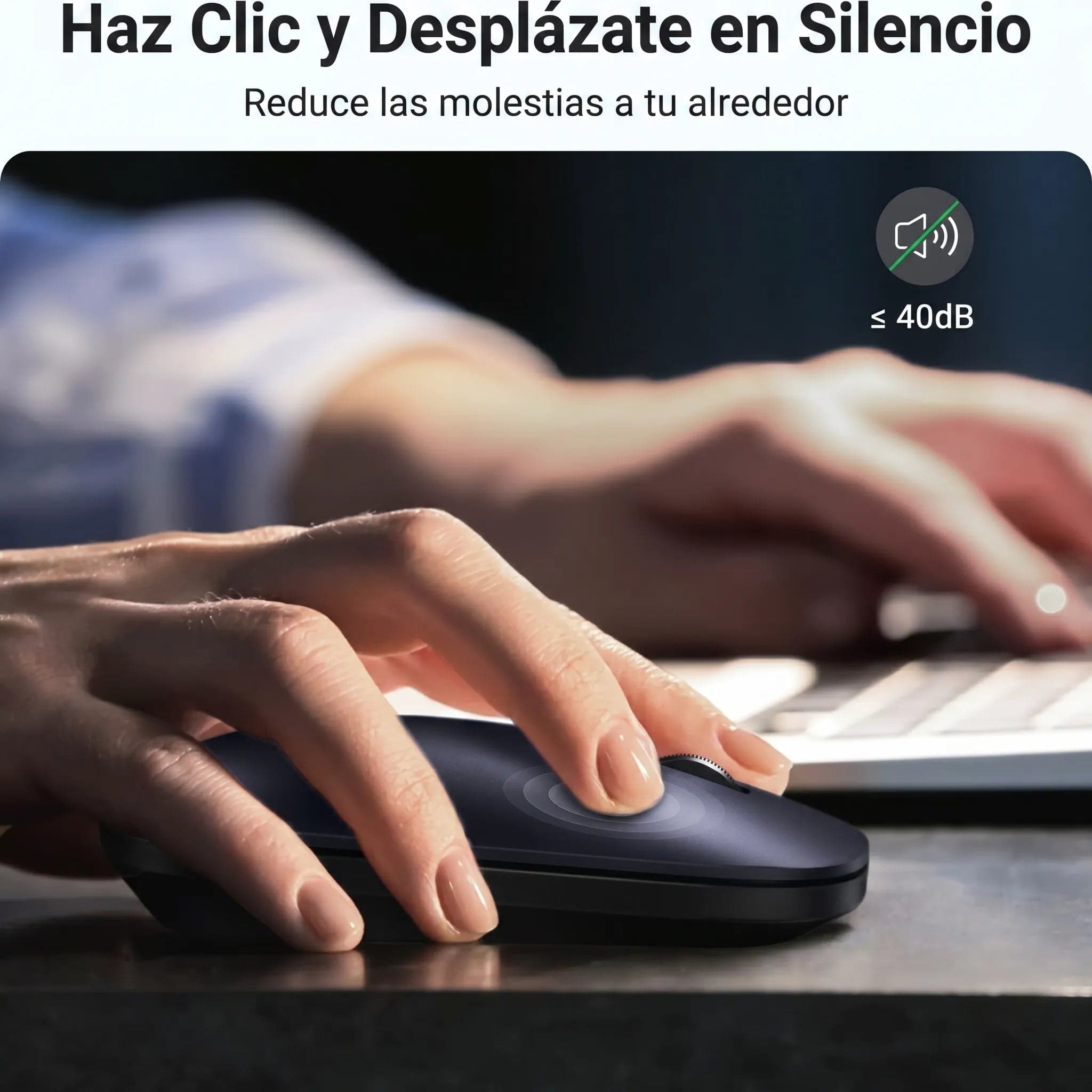 UGREEN mouse inalámbrico portátil MU001 silencioso y compacto