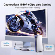 UGREEN capturadora HDMI a USB-A y USB-C 1080p 60Hz para streaming