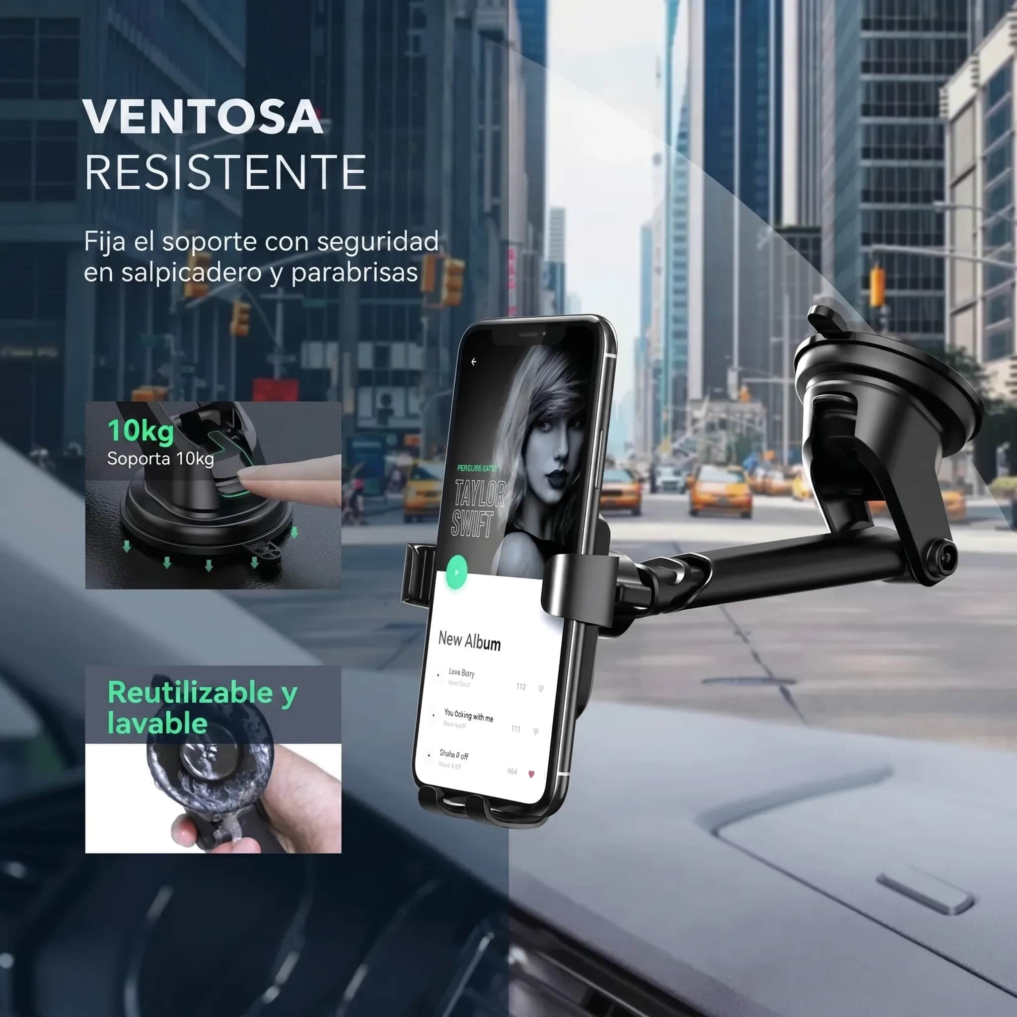 UGREEN soporte para celular con ventosa y brazo extensible LP200