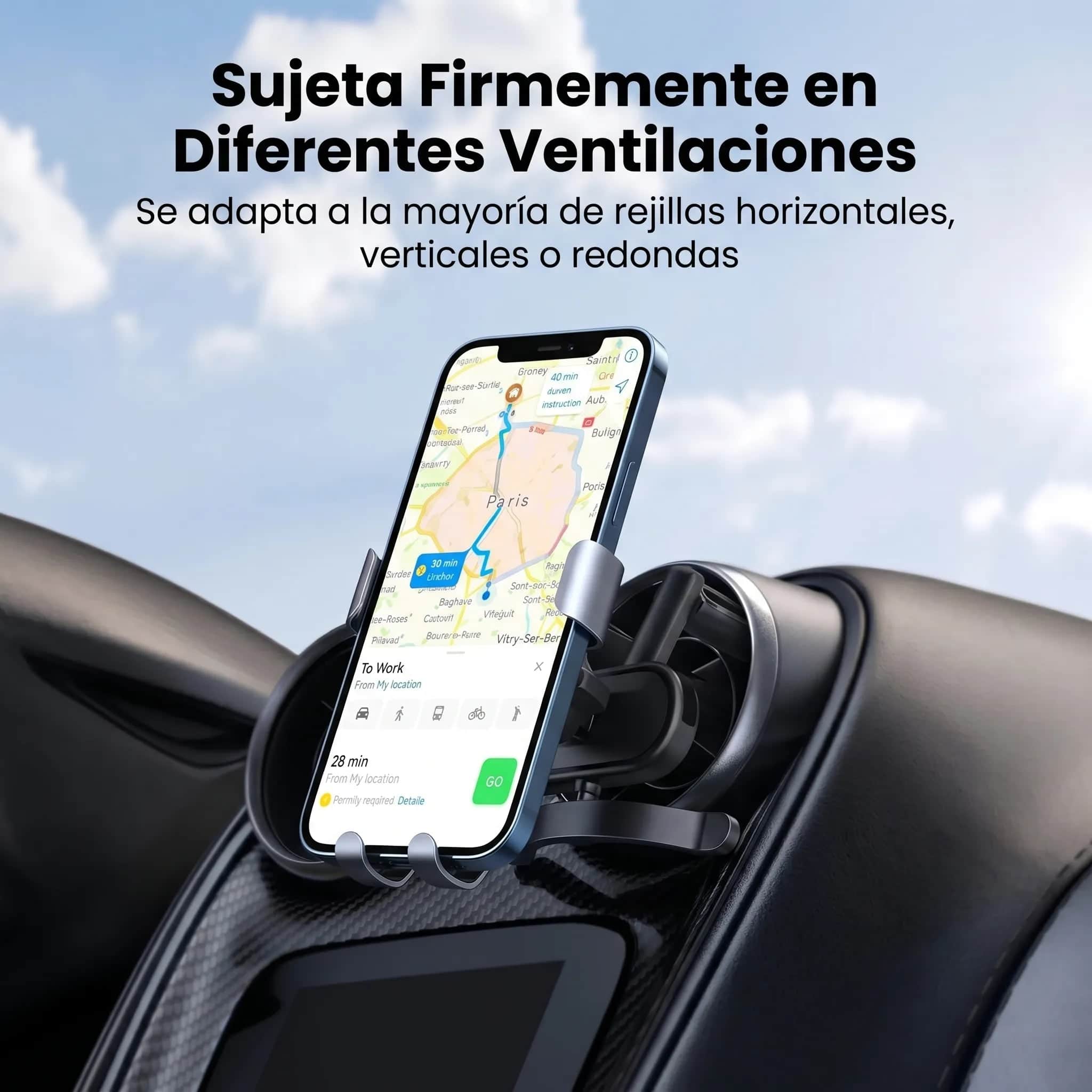 UGREEN Soporte Para Celular En Auto Con Bloqueo Por Gravedad y Giro 360°