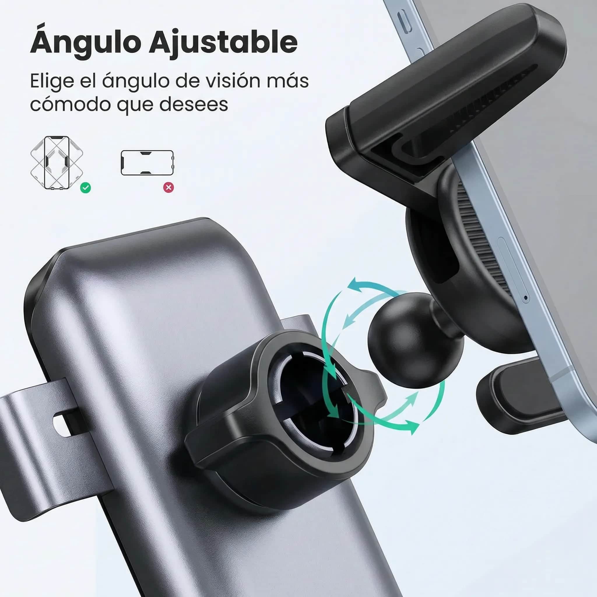 UGREEN Soporte Para Celular En Auto Con Bloqueo Por Gravedad y Giro 360°