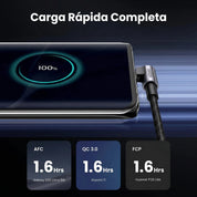 Cable UGREEN USB-C a USB-C 240W PD Ángulo Recto 2M Negro